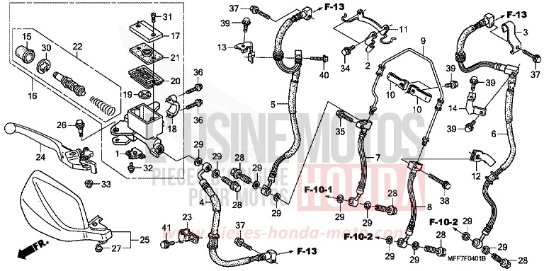 FR. BRAKE MASTER CYLINDER (ABS) for TRANSALP ABS SHASTA WHITE (NH138K) from 2010